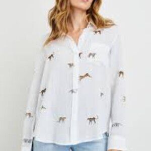 Rails Charcoal Wild Cats Rayon Button Up Long Sleeve Shirt S